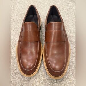 Ecco Men's Chestnut Leather Slip-On Loafers